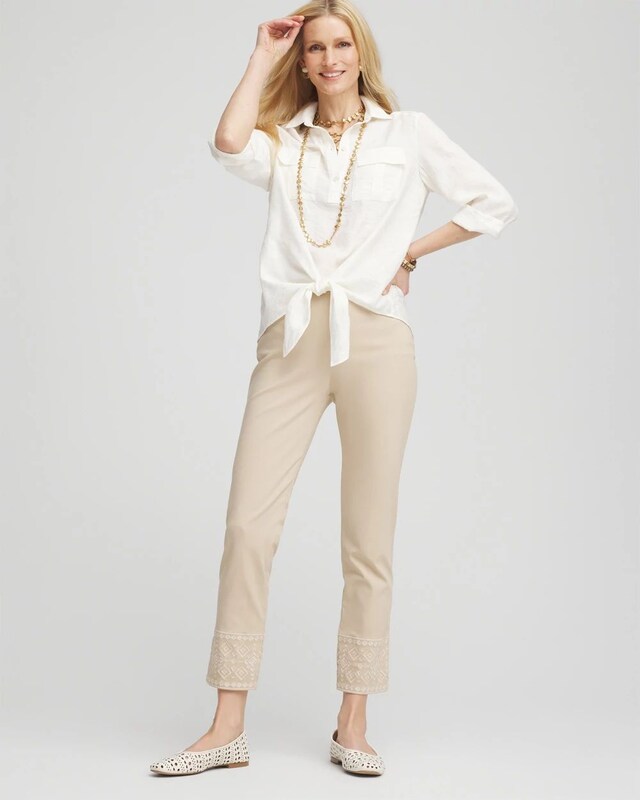 Brigitte Embroidered  Ankle Pants - image 2